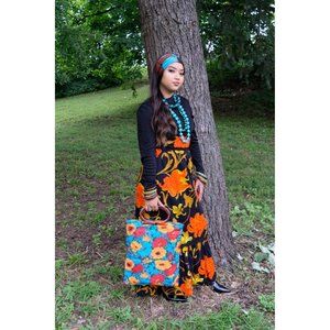 Floral Bold Tote Bag Retro Handbag Vintage Accessories